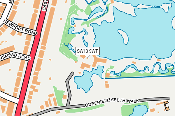 SW13 9WT map - OS OpenMap – Local (Ordnance Survey)