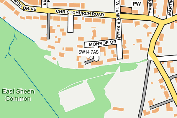 SW14 7AS map - OS OpenMap – Local (Ordnance Survey)