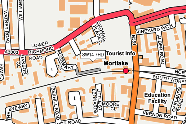 SW14 7HD map - OS OpenMap – Local (Ordnance Survey)