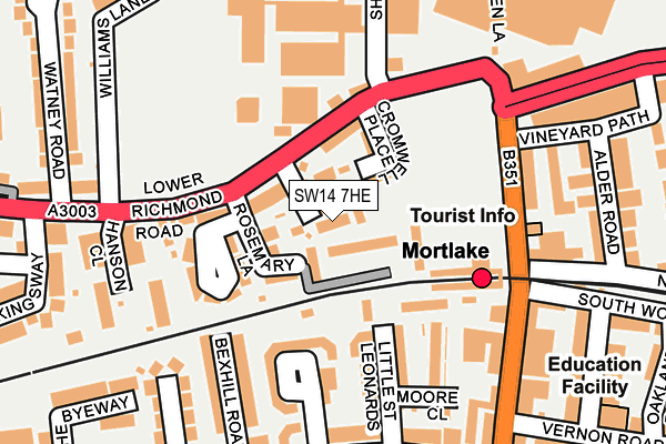 SW14 7HE map - OS OpenMap – Local (Ordnance Survey)