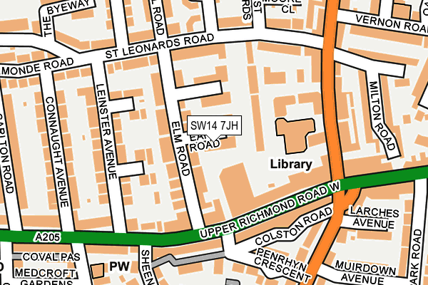 SW14 7JH map - OS OpenMap – Local (Ordnance Survey)