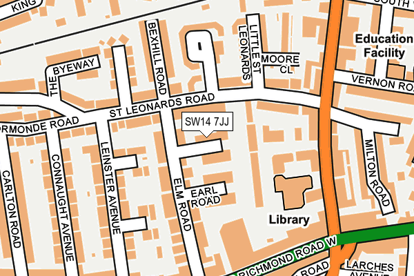SW14 7JJ map - OS OpenMap – Local (Ordnance Survey)