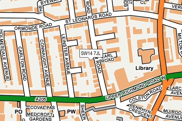SW14 7JL map - OS OpenMap – Local (Ordnance Survey)