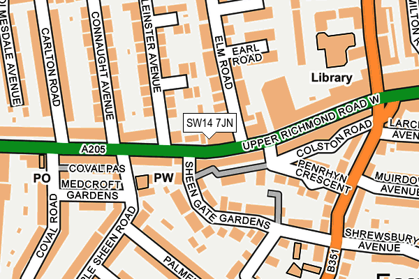 SW14 7JN map - OS OpenMap – Local (Ordnance Survey)