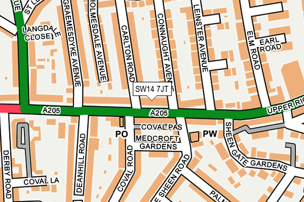 SW14 7JT map - OS OpenMap – Local (Ordnance Survey)