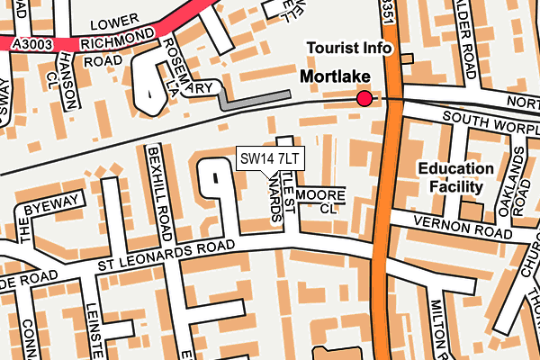 SW14 7LT map - OS OpenMap – Local (Ordnance Survey)