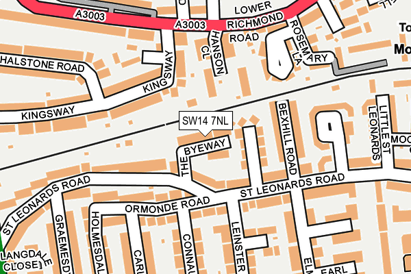 SW14 7NL map - OS OpenMap – Local (Ordnance Survey)