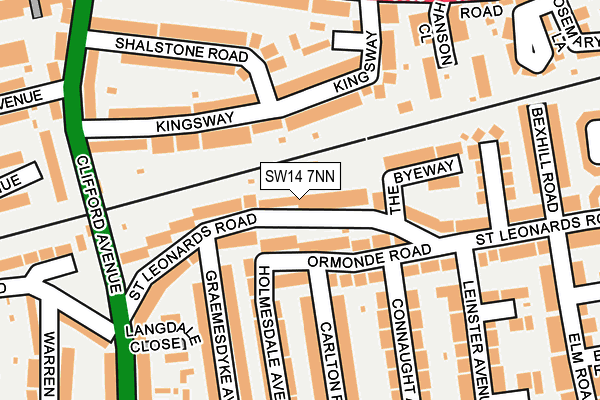 SW14 7NN map - OS OpenMap – Local (Ordnance Survey)