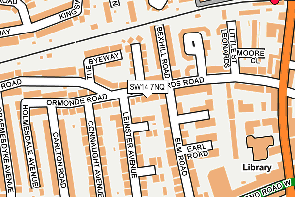 SW14 7NQ map - OS OpenMap – Local (Ordnance Survey)