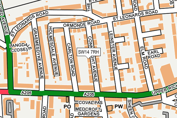 SW14 7RH map - OS OpenMap – Local (Ordnance Survey)