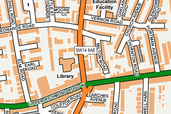 Map of SHEEN LANE BARBERS LIMITED at local scale