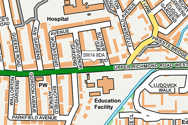 Map of 62 UPPER RICHMOND ROAD WEST FREEHOLD LIMITED at local scale