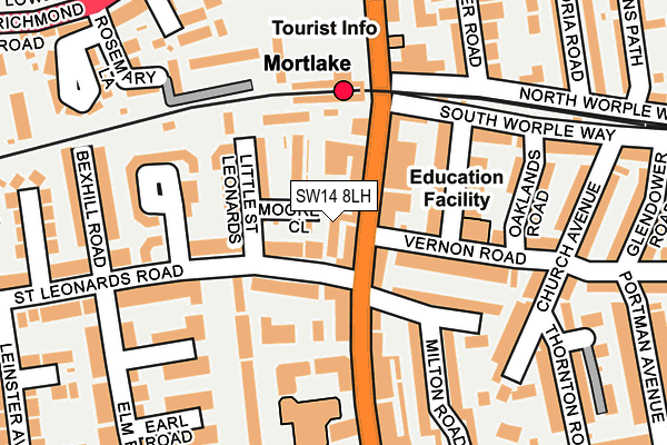 SW14 8LH map - OS OpenMap – Local (Ordnance Survey)