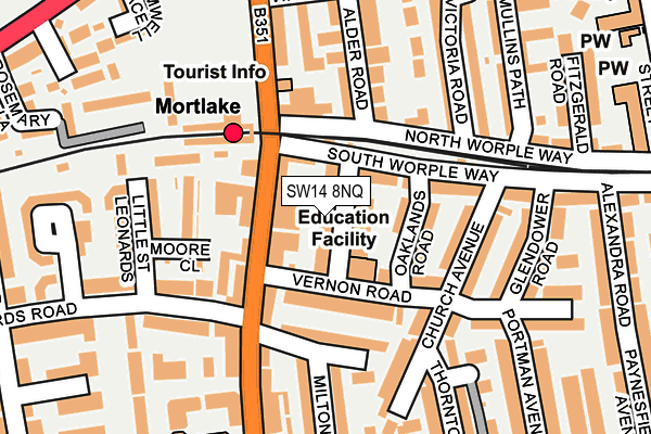 SW14 8NQ map - OS OpenMap – Local (Ordnance Survey)