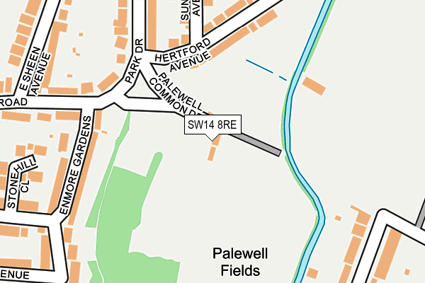 SW14 8RE map - OS OpenMap – Local (Ordnance Survey)