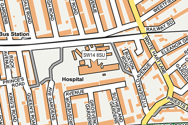 SW14 8SU map - OS OpenMap – Local (Ordnance Survey)