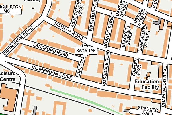 SW15 1AF map - OS OpenMap – Local (Ordnance Survey)