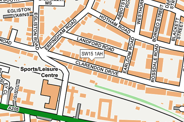 SW15 1AH map - OS OpenMap – Local (Ordnance Survey)