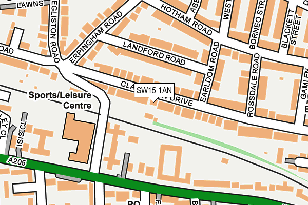 SW15 1AN map - OS OpenMap – Local (Ordnance Survey)