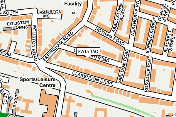 SW15 1AQ map - OS OpenMap – Local (Ordnance Survey)