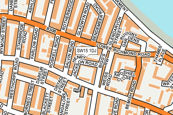 SW15 1DJ map - OS OpenMap – Local (Ordnance Survey)