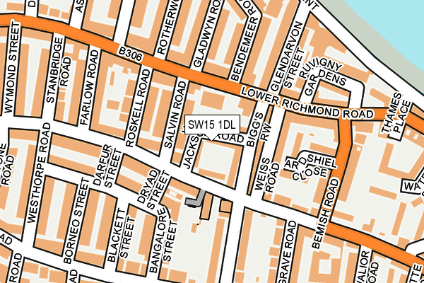 SW15 1DL map - OS OpenMap – Local (Ordnance Survey)