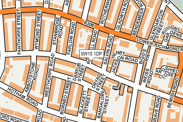 SW15 1DP map - OS OpenMap – Local (Ordnance Survey)