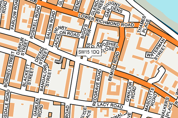 SW15 1DQ map - OS OpenMap – Local (Ordnance Survey)