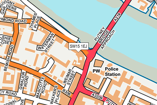 SW15 1EJ map - OS OpenMap – Local (Ordnance Survey)