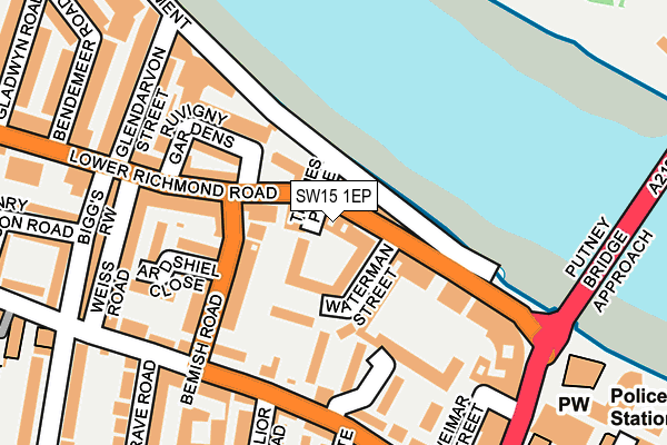 SW15 1EP map - OS OpenMap – Local (Ordnance Survey)