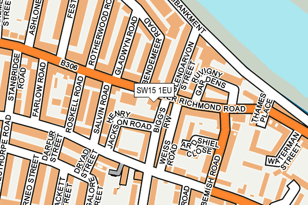 SW15 1EU map - OS OpenMap – Local (Ordnance Survey)