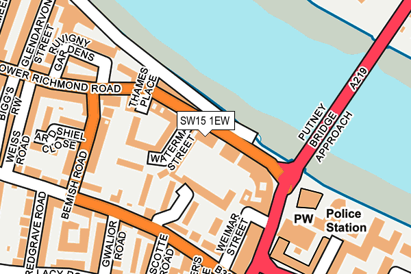 SW15 1EW map - OS OpenMap – Local (Ordnance Survey)