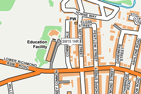 SW15 1HR map - OS OpenMap – Local (Ordnance Survey)