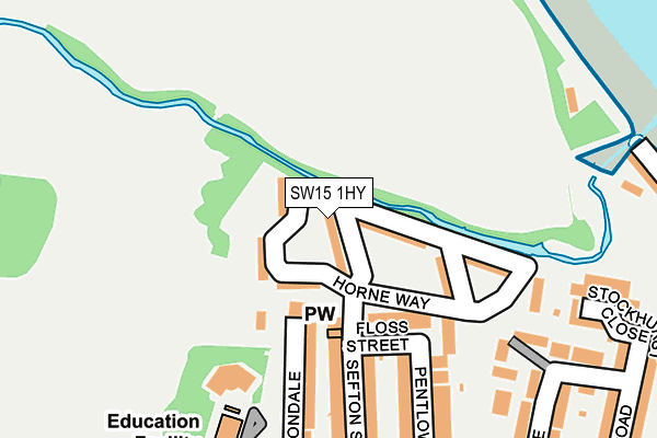 SW15 1HY map - OS OpenMap – Local (Ordnance Survey)