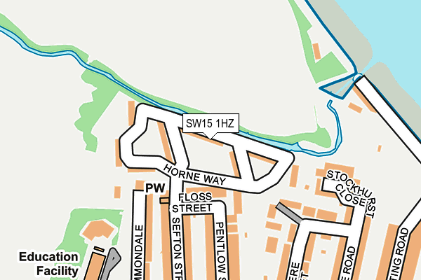 SW15 1HZ map - OS OpenMap – Local (Ordnance Survey)