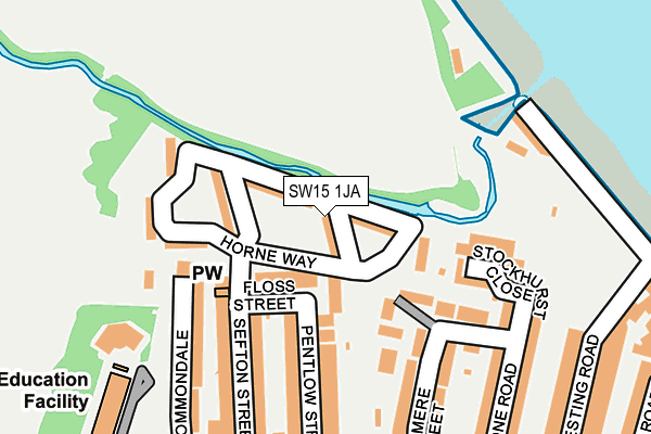 SW15 1JA map - OS OpenMap – Local (Ordnance Survey)