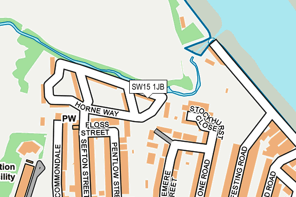 SW15 1JB map - OS OpenMap – Local (Ordnance Survey)