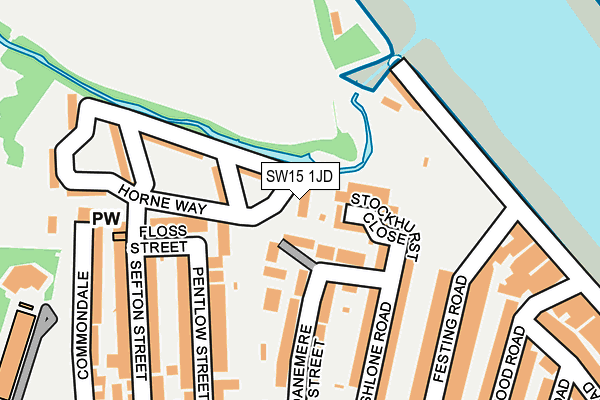 SW15 1JD map - OS OpenMap – Local (Ordnance Survey)