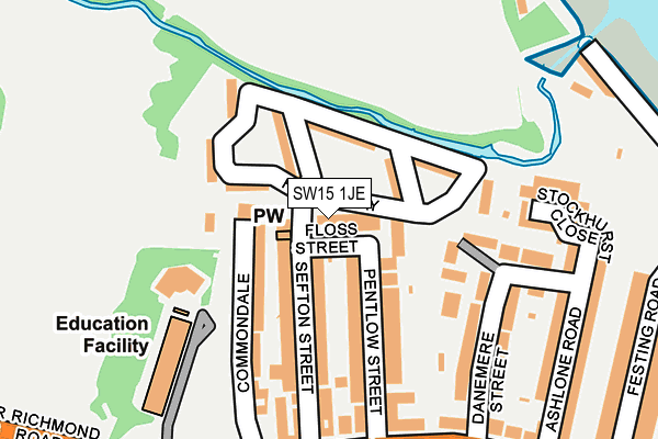 SW15 1JE map - OS OpenMap – Local (Ordnance Survey)