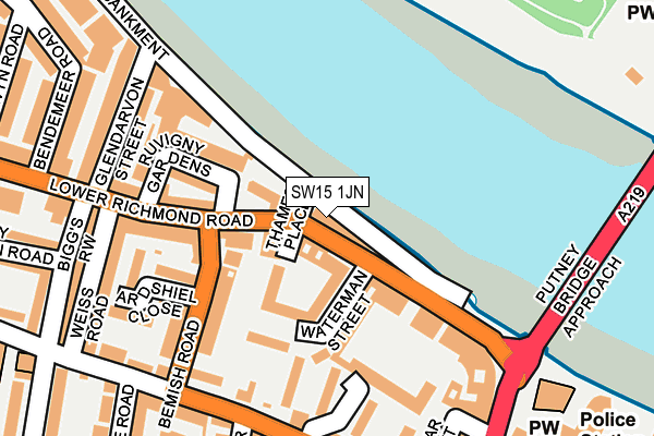SW15 1JN map - OS OpenMap – Local (Ordnance Survey)