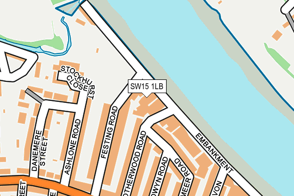 SW15 1LB map - OS OpenMap – Local (Ordnance Survey)