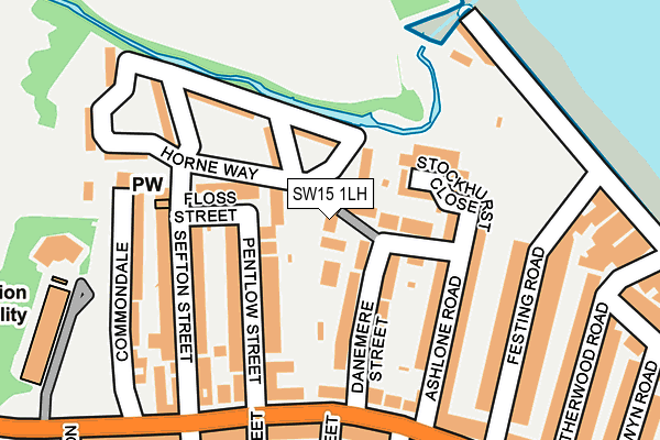 SW15 1LH map - OS OpenMap – Local (Ordnance Survey)