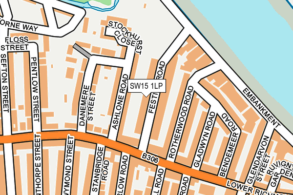 SW15 1LP map - OS OpenMap – Local (Ordnance Survey)