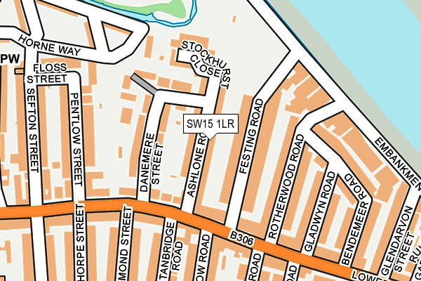 SW15 1LR map - OS OpenMap – Local (Ordnance Survey)