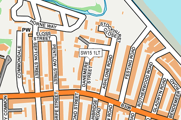 SW15 1LT map - OS OpenMap – Local (Ordnance Survey)