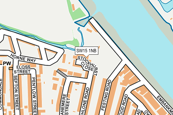 SW15 1NB map - OS OpenMap – Local (Ordnance Survey)