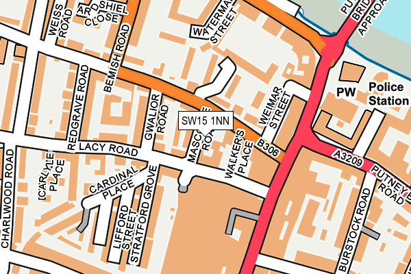 SW15 1NN map - OS OpenMap – Local (Ordnance Survey)