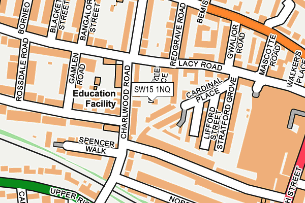 SW15 1NQ map - OS OpenMap – Local (Ordnance Survey)