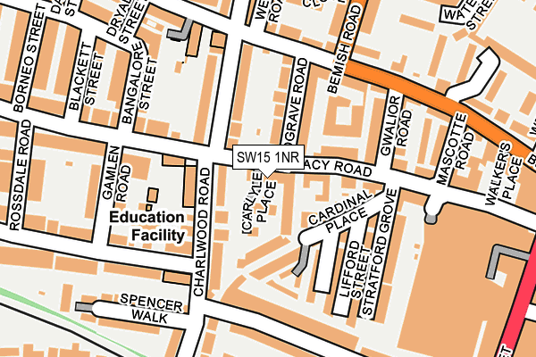 SW15 1NR map - OS OpenMap – Local (Ordnance Survey)