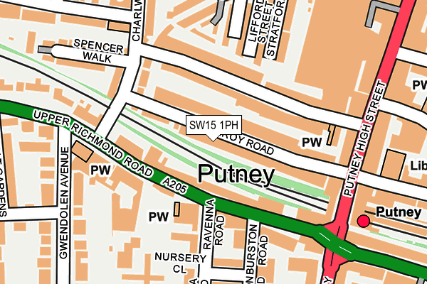 SW15 1PH map - OS OpenMap – Local (Ordnance Survey)